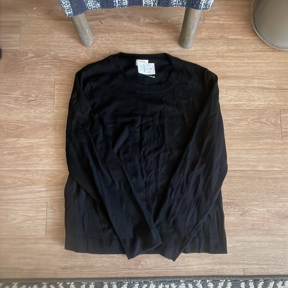 J. Crew Teddie Black Crewneck Long-Sleeve Sweater XL NWT